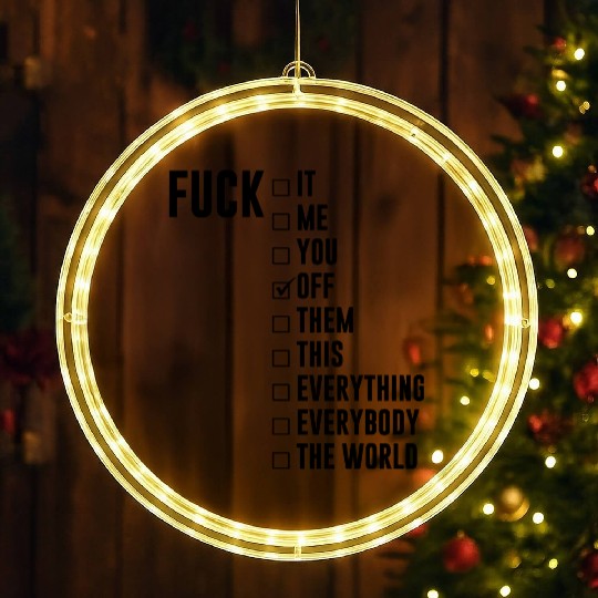 Fuck Off Checklist LED Christmas Window Lights