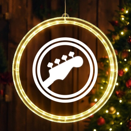 Bass Guitar Logo LED Christmas Window Lights