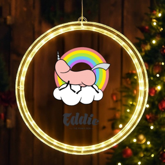 Eddie Funky Unicorn Dick LED Christmas Window Lights