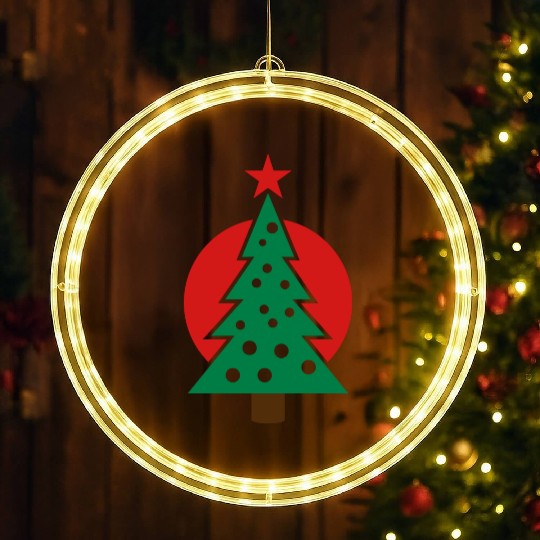 christmas tree with circle LED Christmas Window Lights