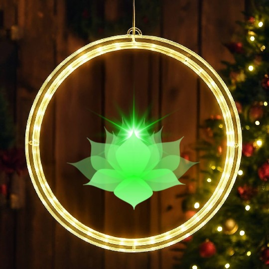 Green Chakra Lotus LED Christmas Window Lights