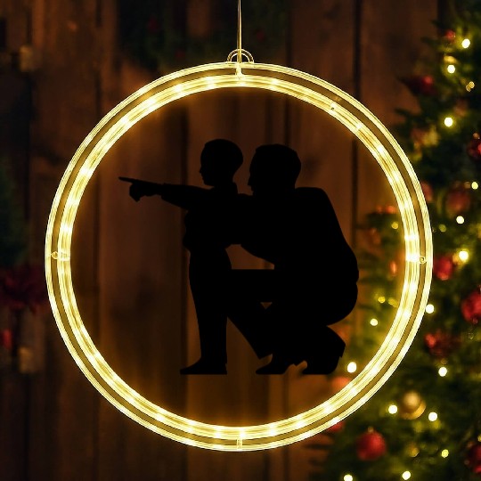 Father and son LED Christmas Window Lights