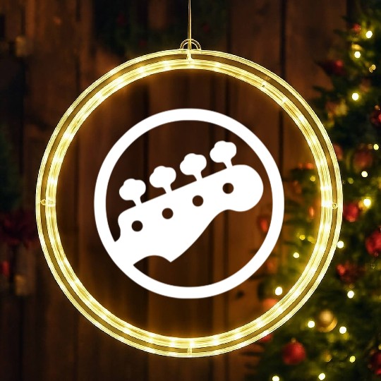 Bass Guitar Player LED Christmas Window Lights