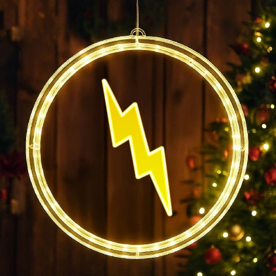 Zap - Yellow Lightning Bolt LED Christmas Window Lights