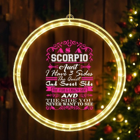 Scorpio Aunt I Have 3 Sides Quiet Sweet Fun Crazy LED Christmas Window Lights