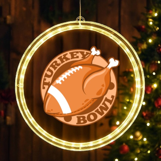 Turkey Bowl American Football Thanksgiving LED Christmas Window Lights