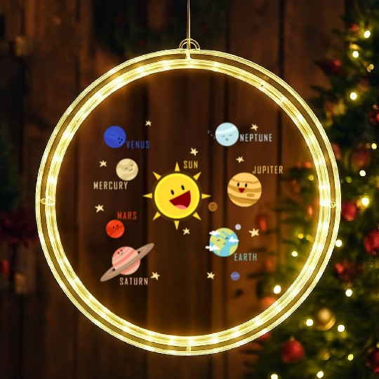 Planets Galaxy LED Christmas Window Lights Science LED Christmas Window Lights