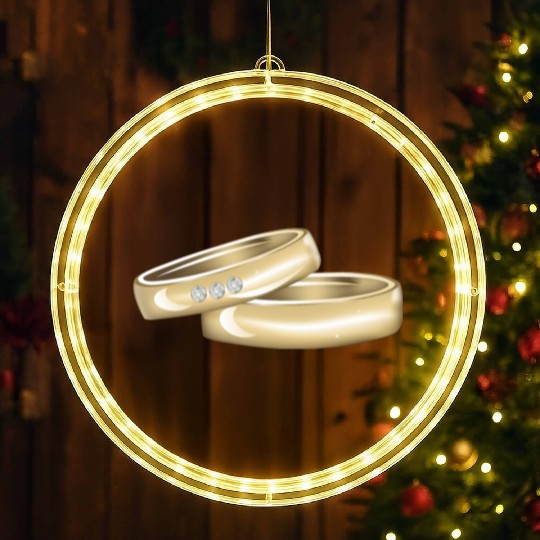 Wedding rings 03 LED Christmas Window Lights