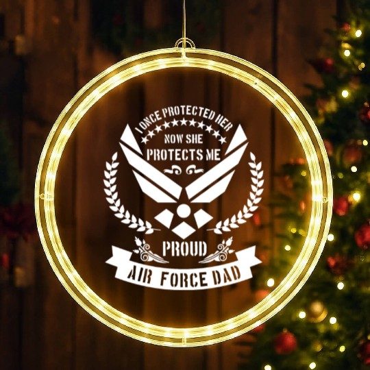Proud Air Force Dad - USA military LED Christmas Window Lights