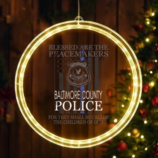 Baltimore County Police LED Christmas Window Lights Saint Michael Police Officer Prayer