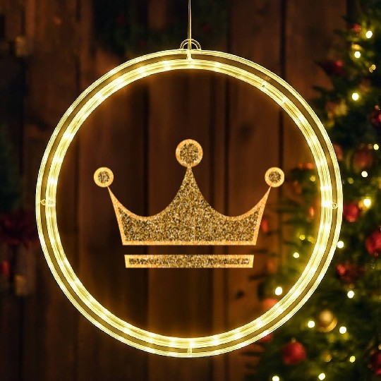 Vip golden crown monarch king vector image rap art LED Christmas Window Lights