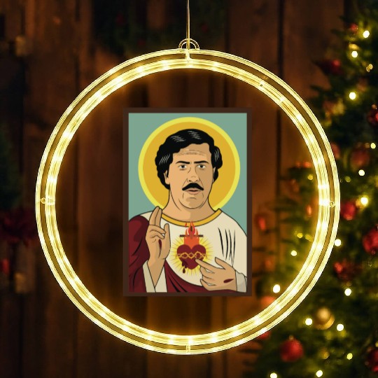 Pablo Escobar Jesus LED Christmas Window Lights