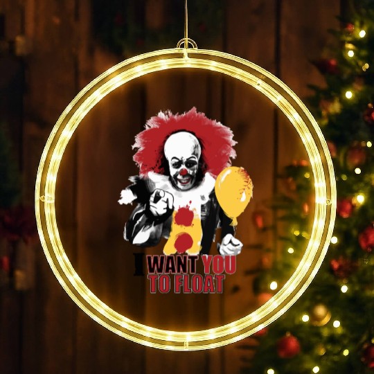 Creepy Pennywise LIGHT Version Art Character LED Christmas Window Lights