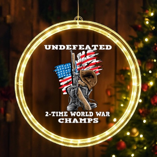 Undefeated World war 2 veteran LED Christmas Window Lights