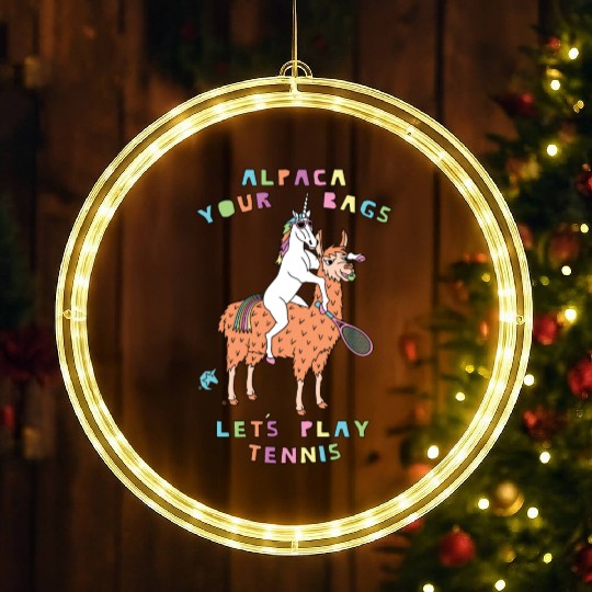 Alpaca Your Bags Let s Play Tennis Unicorn LED Christmas Window Lights