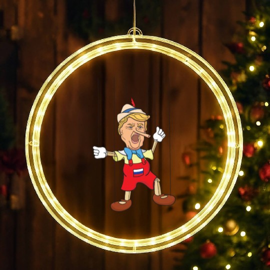 Trump Lying Pinocchio LED Christmas Window Lights