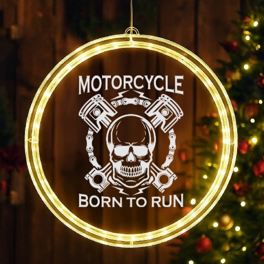 Born To Run Motorcycle LED Christmas Window Lights