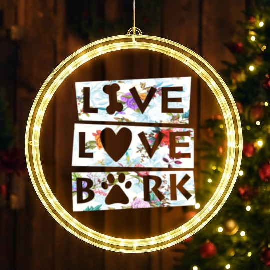 Dog Lovers Live Love Bark LED Christmas Window Lights