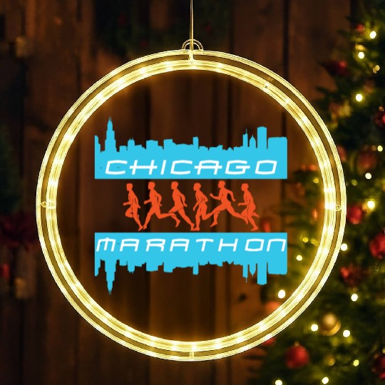 chicago marathon 5 LED Christmas Window Lights