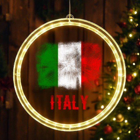 Italy Women Men Italian LED Christmas Window Lights Italia Flag Vintage