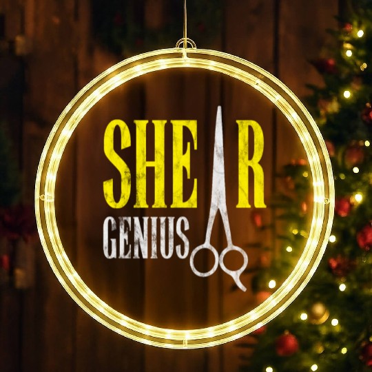 Shear Genius Hairstylist Worker gift LED Christmas Window Lights