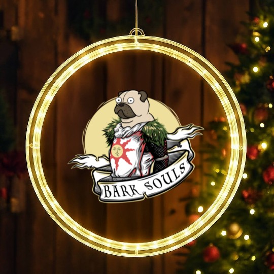 Bark Souls LED Christmas Window Lights - Pug Solaire - Dark Souls