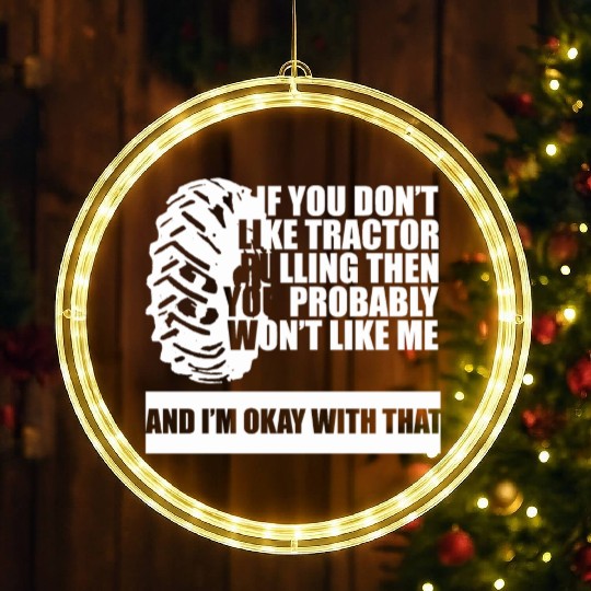 Tractor Pulling Farm Lover LED Christmas Window Lights