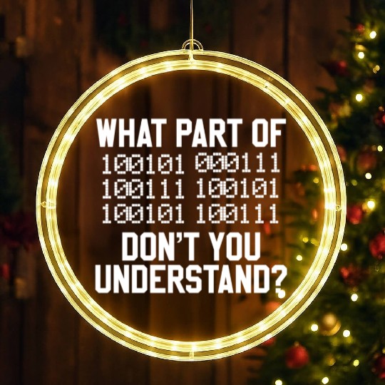 Binaer Code Computer Science Student LED Christmas Window Lights