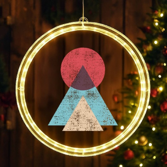 Mountains Sun Nature Abstract LED Christmas Window Lights