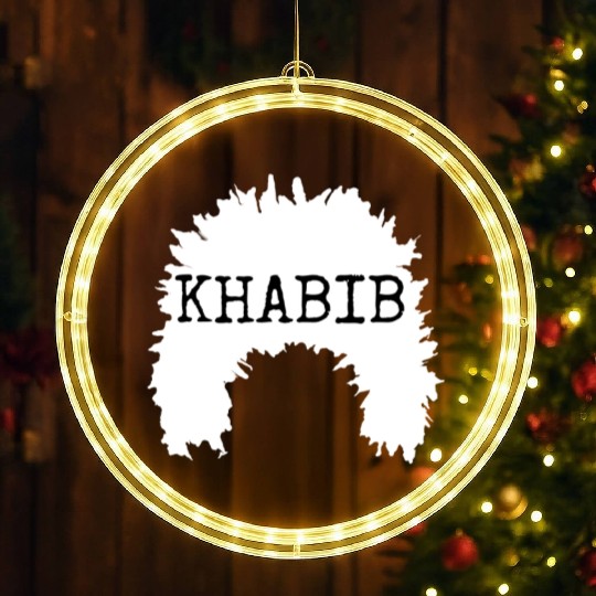 khabib normagomedov sheep hat white text LED Christmas Window Lights