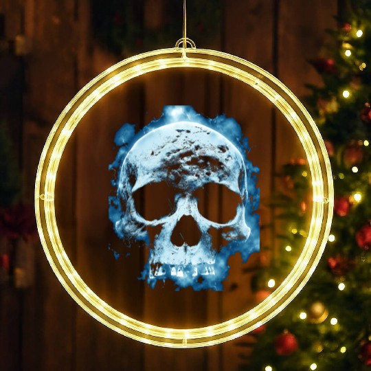 Blue Flame Halloween Death Skull LED Christmas Window Lights