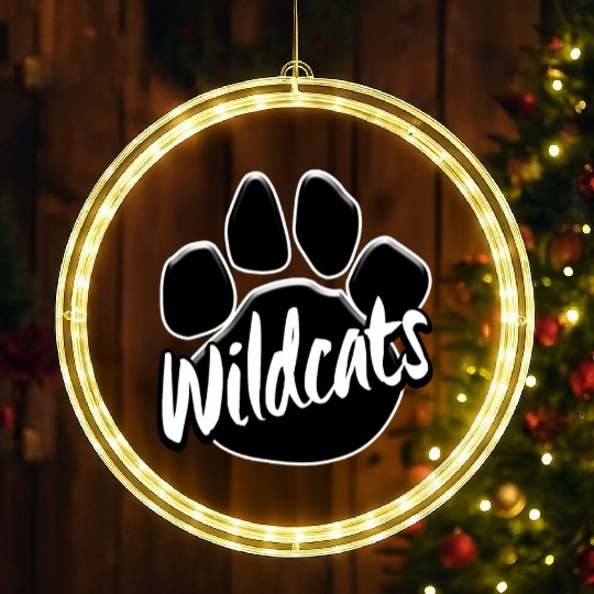 Wildcats Paw Print Mascot School Pride LED Christmas Window Lights