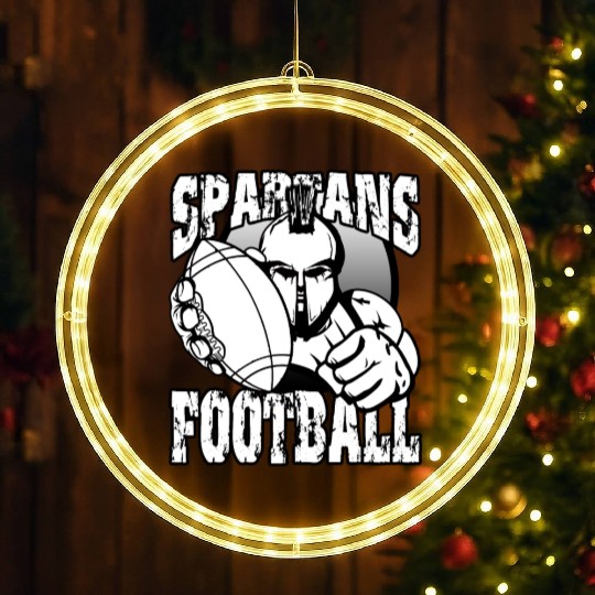 Spartans Football Homecoming Sports School Pride LED Christmas Window Lights