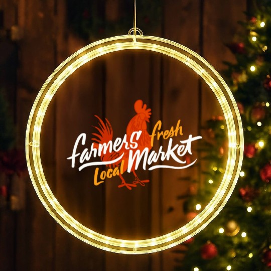 Rooster Farmers Market LED Christmas Window Lights