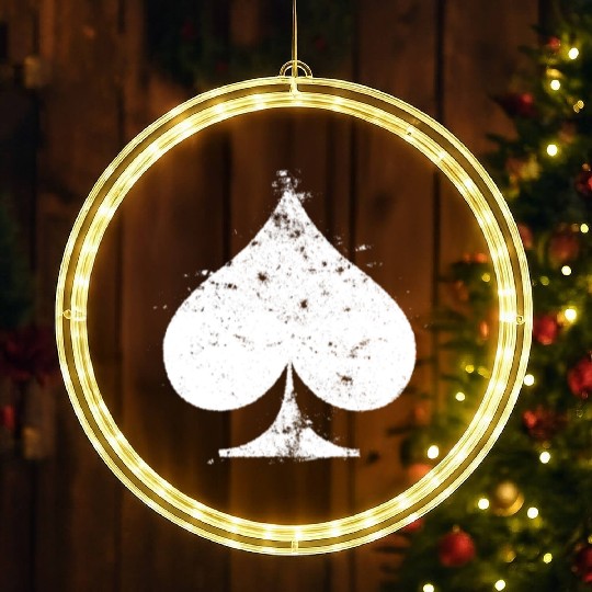 White Used Ace of Spade LED Christmas Window Lights