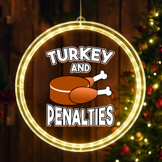 Turkey and Penalties Hockey Gift Thanksgiving LED Christmas Window Lights