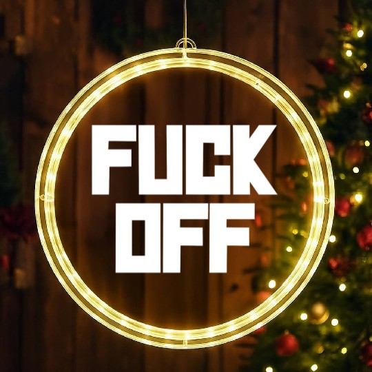 fuck off please LED Christmas Window Lights