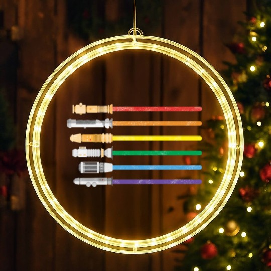 Lightsaber Rainbow Gay Pride Lesbian LGBT LED Christmas Window Lights