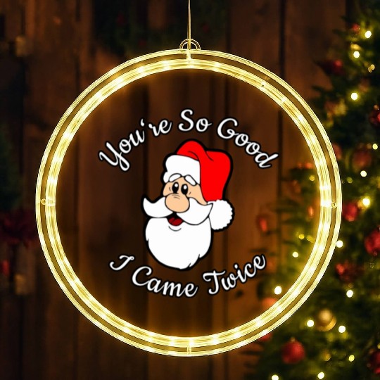 Adult Humor Naughty Dirty Santa Christmas Gift LED Christmas Window Lights