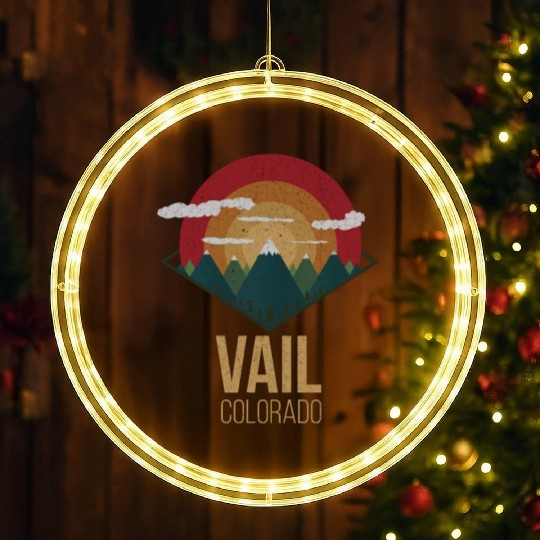 Snowboard Vail Colorado Snowpark Ski Winter Gift LED Christmas Window Lights