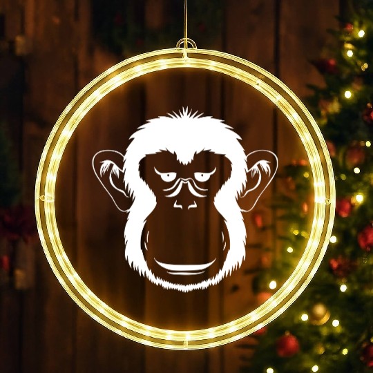 Bored Monkey Face LED Christmas Window Lights
