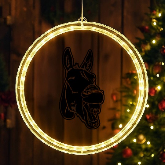 widely Laughing Donkey LED Christmas Window Lights