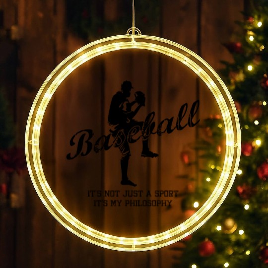 Baseball Pitcher Sayings LED Christmas Window Lights