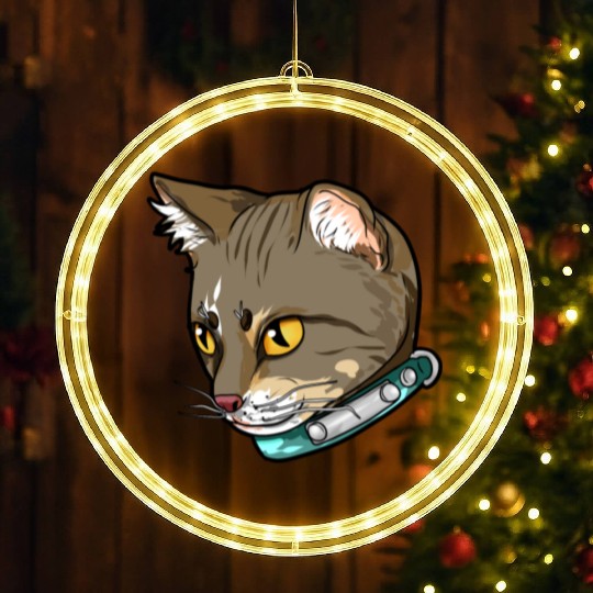 Brazilian Shorthair Cat Face Love Sweet cool funny LED Christmas Window Lights
