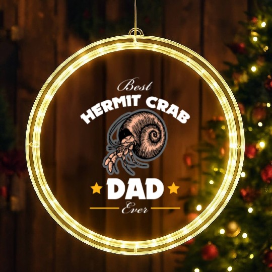 Best Hermit Crab Owner Ever - Hermit Crab Dad LED Christmas Window Lights