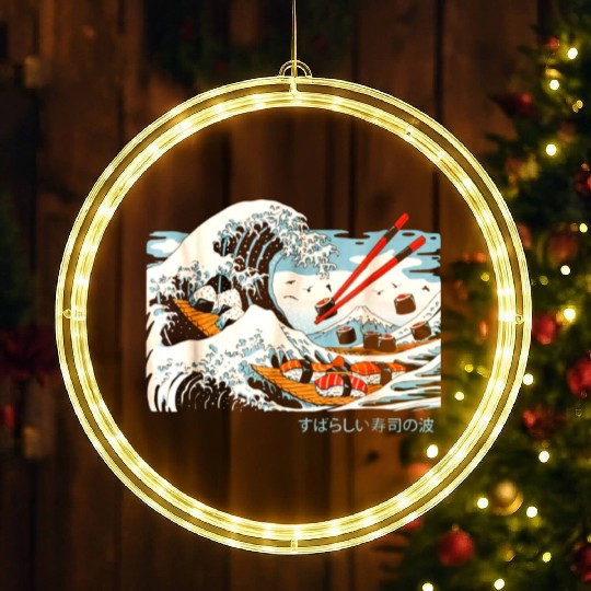 The Great Sushi Wave Japanese LED Christmas Window Lights