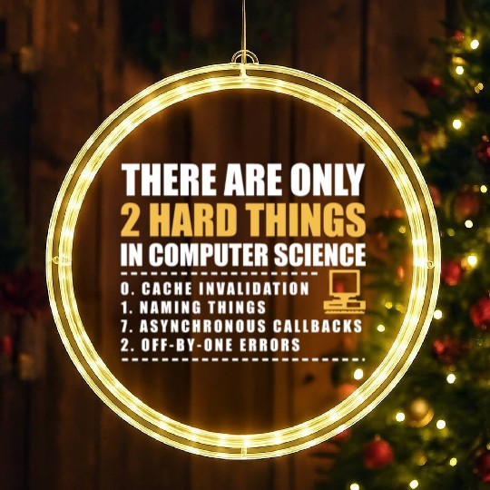 There Are Only 2 Hard Things In Computer Science LED Christmas Window Lights