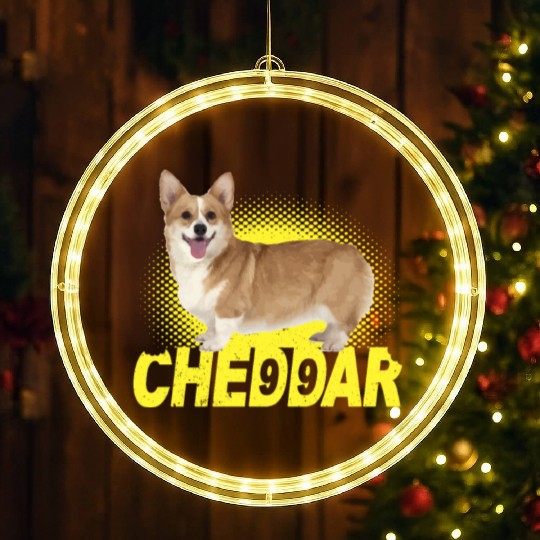 Cheddar Corgi Dog Brooklyn Nine Nine B99 LED Christmas Window Lights