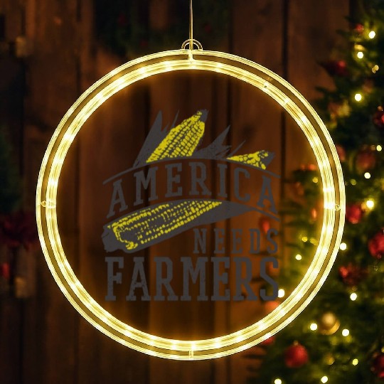 America Needs Farmers LED Christmas Window Lights