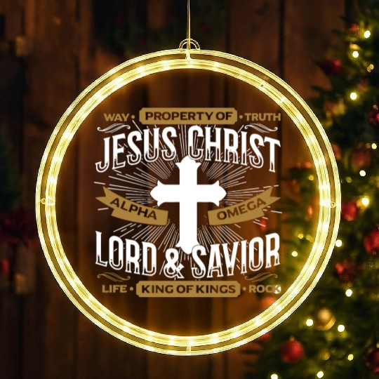 way property of truth jesus christ alpha omega lor LED Christmas Window Lights